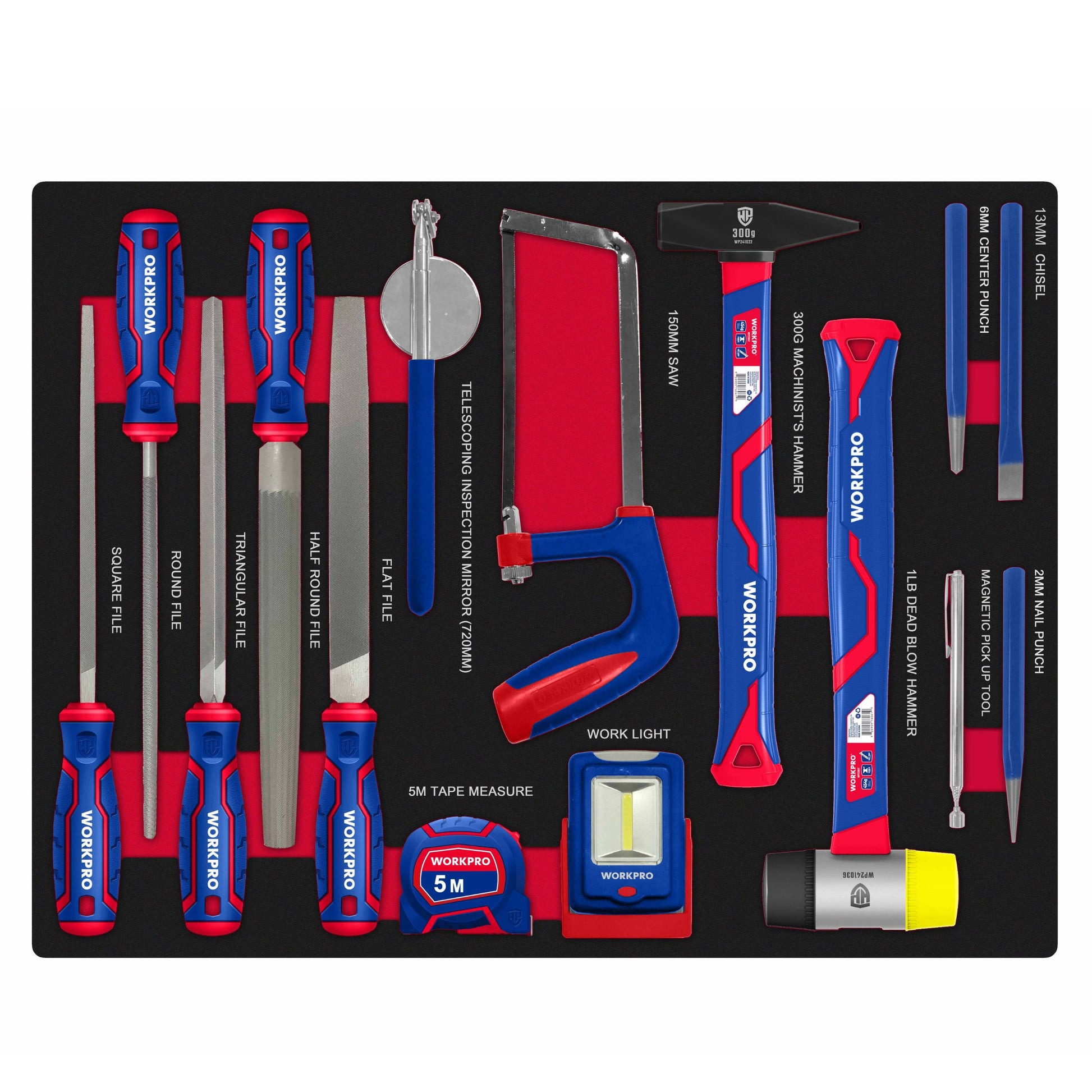 WorkPro, 255-Piece 7-Drawer Tool Cabinet Set with EVA Trays for Organized Access
