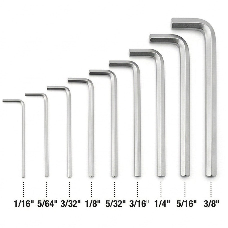 مجموعة مفاتيح ألن طويلة 351LAF-10، 1/16" - 3/8"، فولاذ كروم فاناديوم مقوى، لربط وفك المسامير السداسية