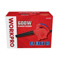 مكنسة ونفاخ WORKPRO 600W، WP476002، 220-240 فولت، سرعة متغيرة، تنظيف أسرع وأسهل