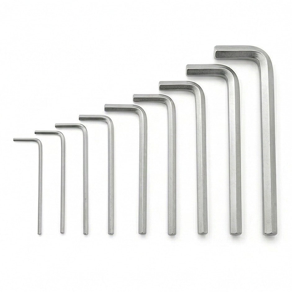 مجموعة مفاتيح ألن طويلة 351LAF-10، 1/16" - 3/8"، فولاذ كروم فاناديوم مقوى، لربط وفك المسامير السداسية