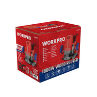 ROUTER WORKPRO 12.7mm (1/2"), WP473000، 1800 واط، سرعة 23000 دورة/دقيقة، عمق قطع 60 مم، دقة تشغيل عالية