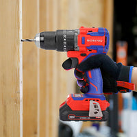 مثقاب شحن مطرقي بدون فرش 20 فولت، WP390016، عزم 65 نيوتن متر، بطاريتان 2.0Ah، أداء قوي للحفر والربط