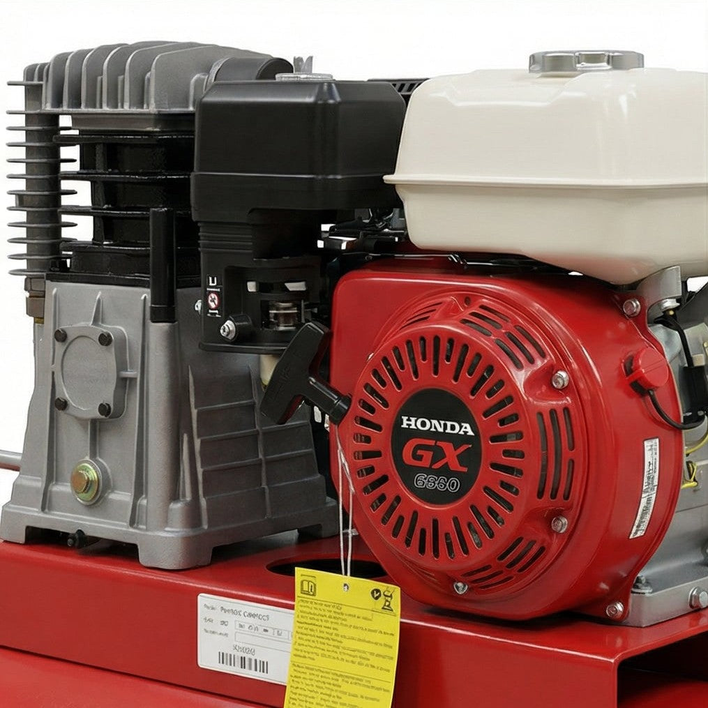 ضاغط هواء 300 لتر (N300/E3)، 131 PSI، 315 لتر/دقيقة، محرك هوندا GX160، أداء قوي ومتواصل - 6