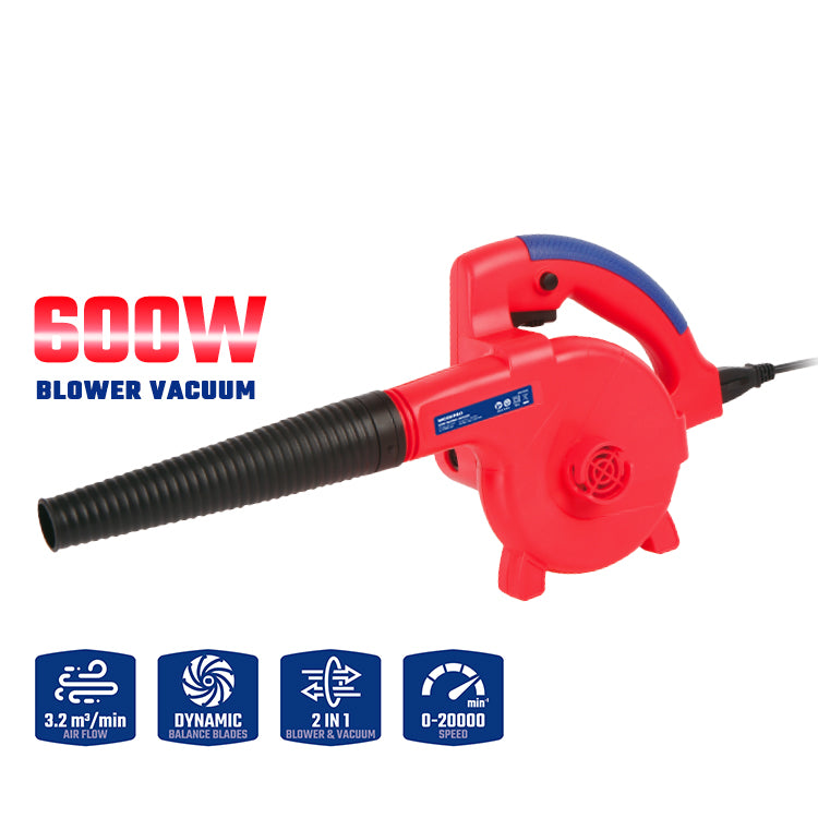 مكنسة ونفاخ WORKPRO 600W، WP476002، 220-240 فولت، سرعة متغيرة، تنظيف أسرع وأسهل