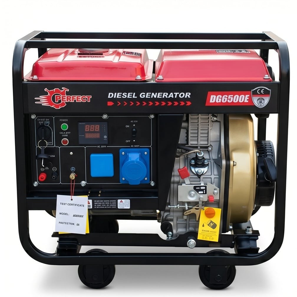 مولد ديزل هاي-بيرفكت DG6500E، 5.5 كيلوواط، 220 فولت، تشغيل كهربائي، للاستخدام الشاق والطوارئ - 3