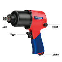 مفتاح صدمات هوائي 1/2 بوصة، WP510000، عزم 920 نيوتن متر، لفك وربط أسرع
