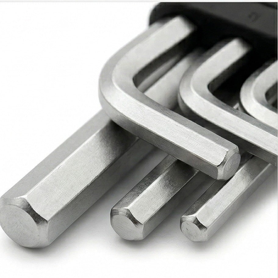 مجموعة مفاتيح ألن طويلة 351LAF-10، 1/16" - 3/8"، فولاذ كروم فاناديوم مقوى، لربط وفك المسامير السداسية