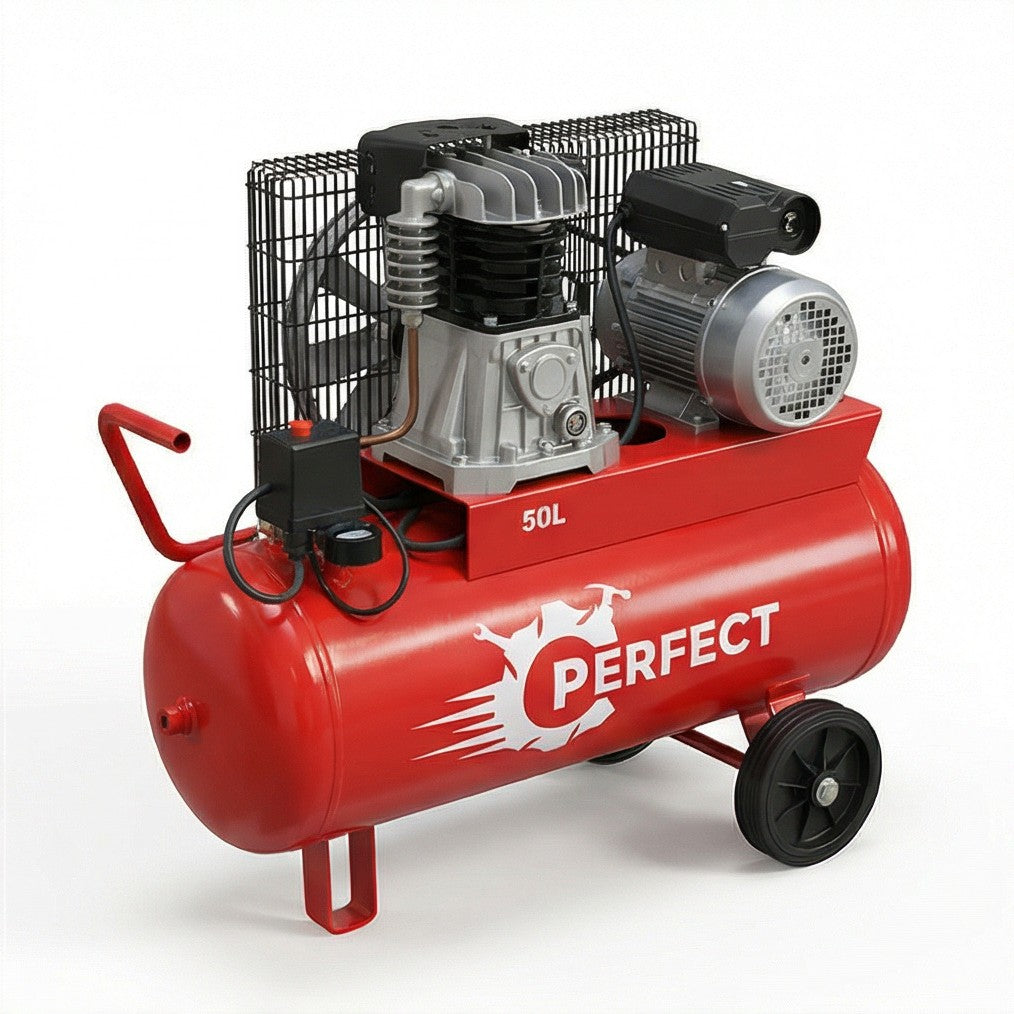كمبروسر هواء إيطالي Perfect 50 لتر، موديل N50/AB360/2، 2 حصان، 9 بار، أداء قوي - 2