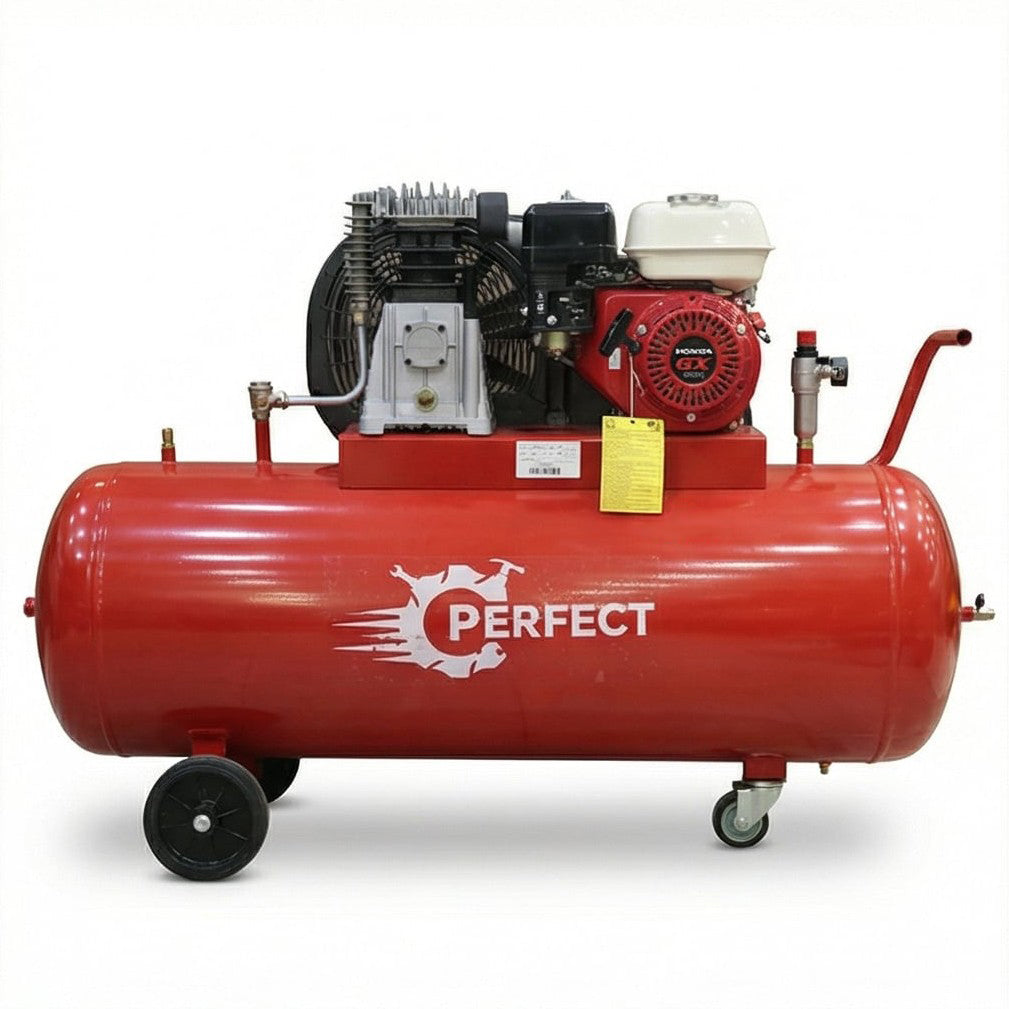 ضاغط هواء 300 لتر (N300/E3)، 131 PSI، 315 لتر/دقيقة، محرك هوندا GX160، أداء قوي ومتواصل - 1