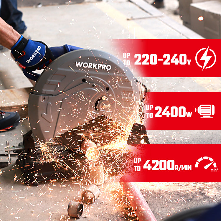 منشار قطع احترافي WORKPRO بقدرة 2400 واط لقطع المعادن بسرعة ودقة