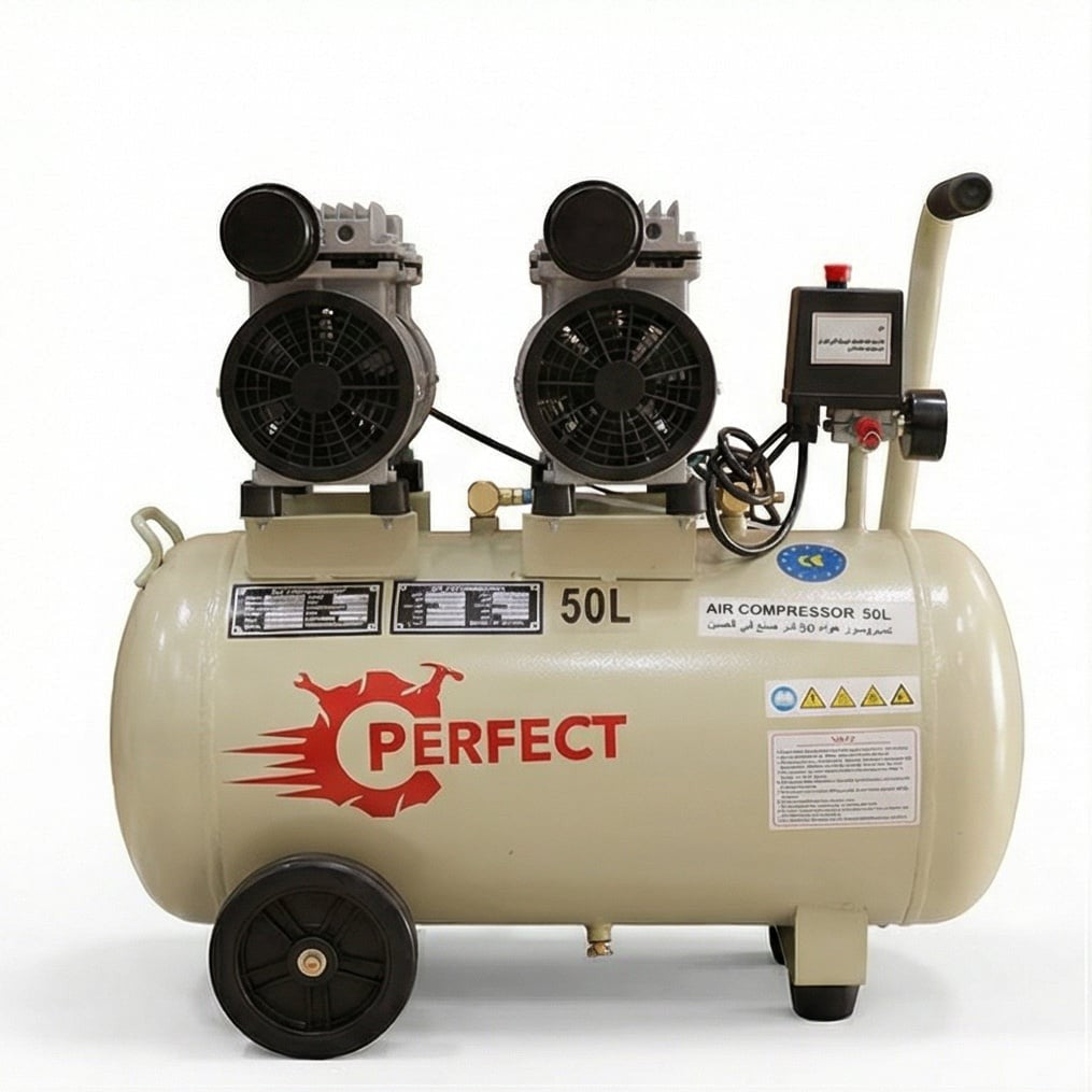 ضاغط هواء صامت MY5002 (50L)، 220V، 8 بار، خزان 50 لتر، أداء ثابت وهادئ - 2