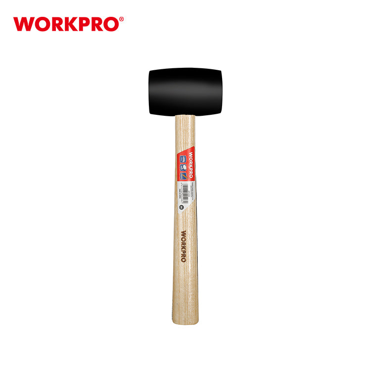 مطرقة مطاطية 450 جم بمقبض خشبي أسود، WP241039، للاستخدام الآمن دون إتلاف الأسطح