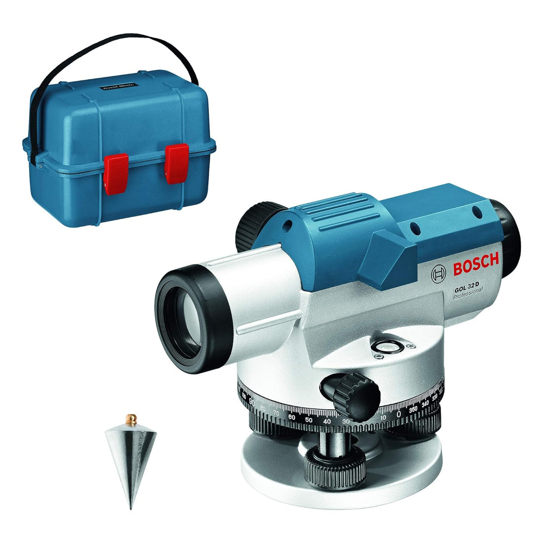 ميزان ليزر Bosch GOL32 W/Stand، موديل GOL32، عدسة 26x، يدوي/تلقائي، دقة قياس ثابتة ومريحة - 1