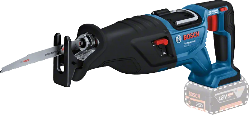 منشار باتري سابر بوش GSA185LI 18 فولت، شفرات بي ميتال، Brushless، للخشب، قطع أسرع