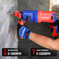 مثقاب مطرقي دوار 26 مم SDS-PLUS، WP470400، 800 واط، 3 جول، للثقب والحفر في الخرسانة بسهولة