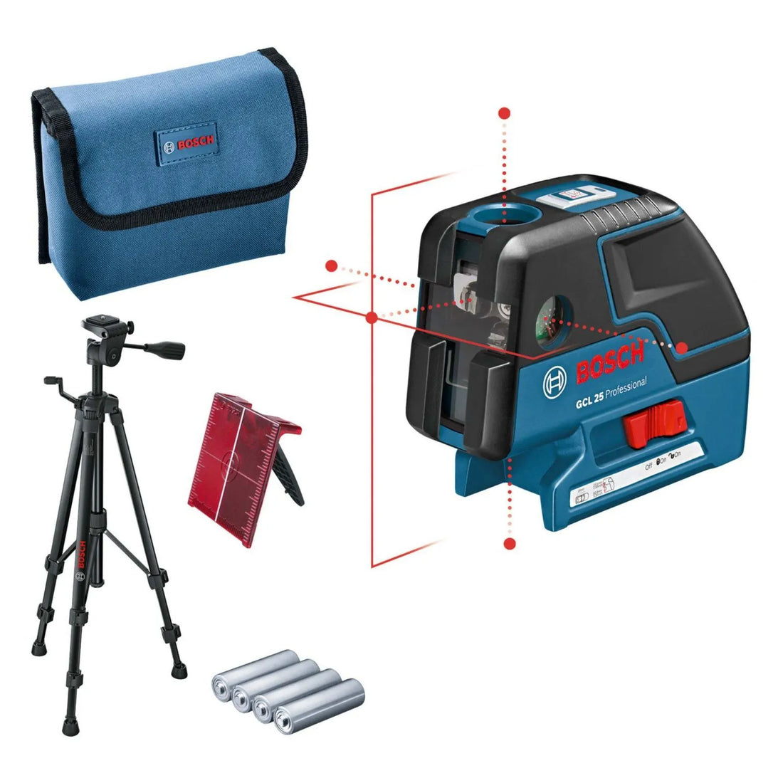 ليزر متر Bosch GCL 25+BT150+LIBre+TP، موديل GCL 25+BT150+LIBre+TP، قياس حتى 50 متر، مقاوم للماء ودقيق - 1