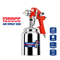 مسدس رش دهان هوائي، WP512007، 43psi، فوهة 1.4 مم، كوب 1200 مل، رش متوازن ودقيق