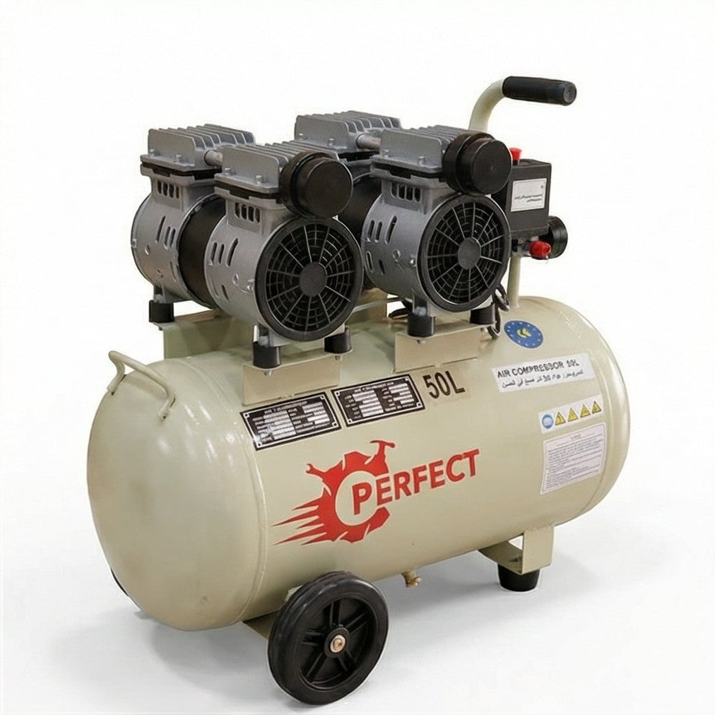 ضاغط هواء صامت MY5002 (50L)، 220V، 8 بار، خزان 50 لتر، أداء ثابت وهادئ - 1