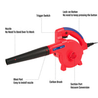 مكنسة ونفاخ WORKPRO 600W، WP476002، 220-240 فولت، سرعة متغيرة، تنظيف أسرع وأسهل