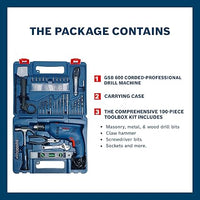 دريل Bosch W/Accessories، GSB600، 600 واط، 3000 لفة/دقيقة، أداء حفر قوي وسريع
