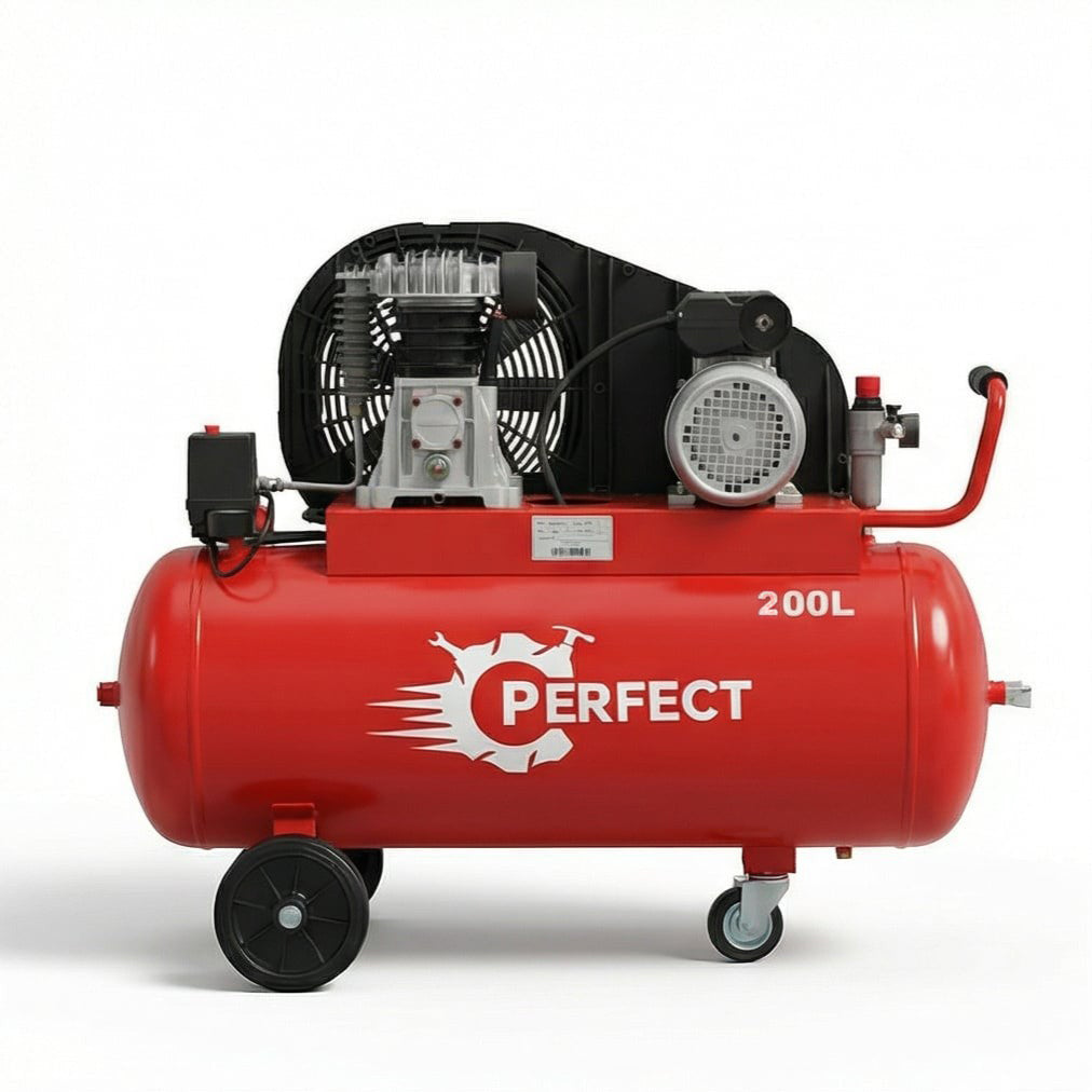 كمبروسر هواء إيطالي بيرفكت 200 لتر 3 حصان (N200/E3/3)، ضغط 9 بار، أداء قوي للاستخدام المستمر - 1