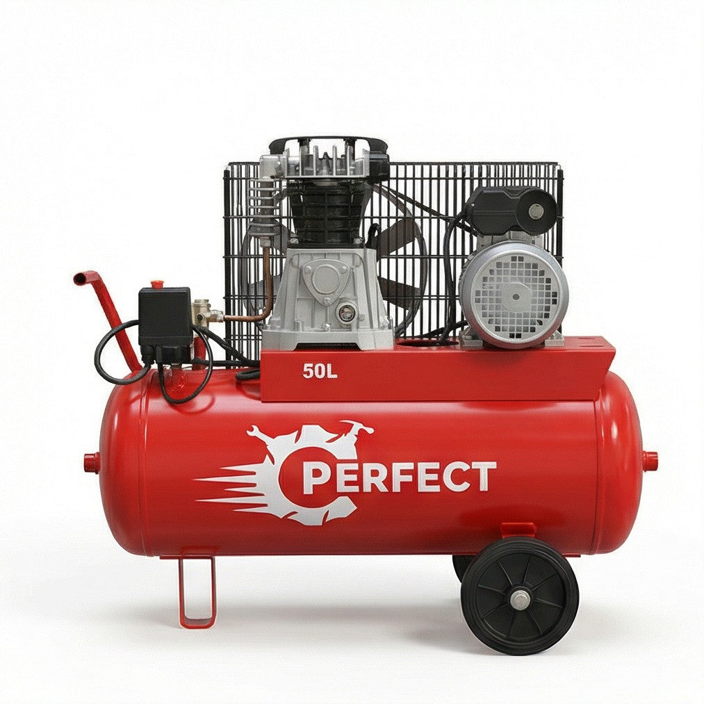 كمبروسر هواء إيطالي Perfect 50 لتر، موديل N50/AB360/2، 2 حصان، 9 بار، أداء قوي - 1