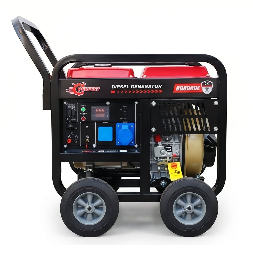 مولد ديزل Hi-Perfect DG8000E، 7 كيلو واط، تشغيل كهربائي، طاقة موثوقة للمشاريع الثقيلة - 1