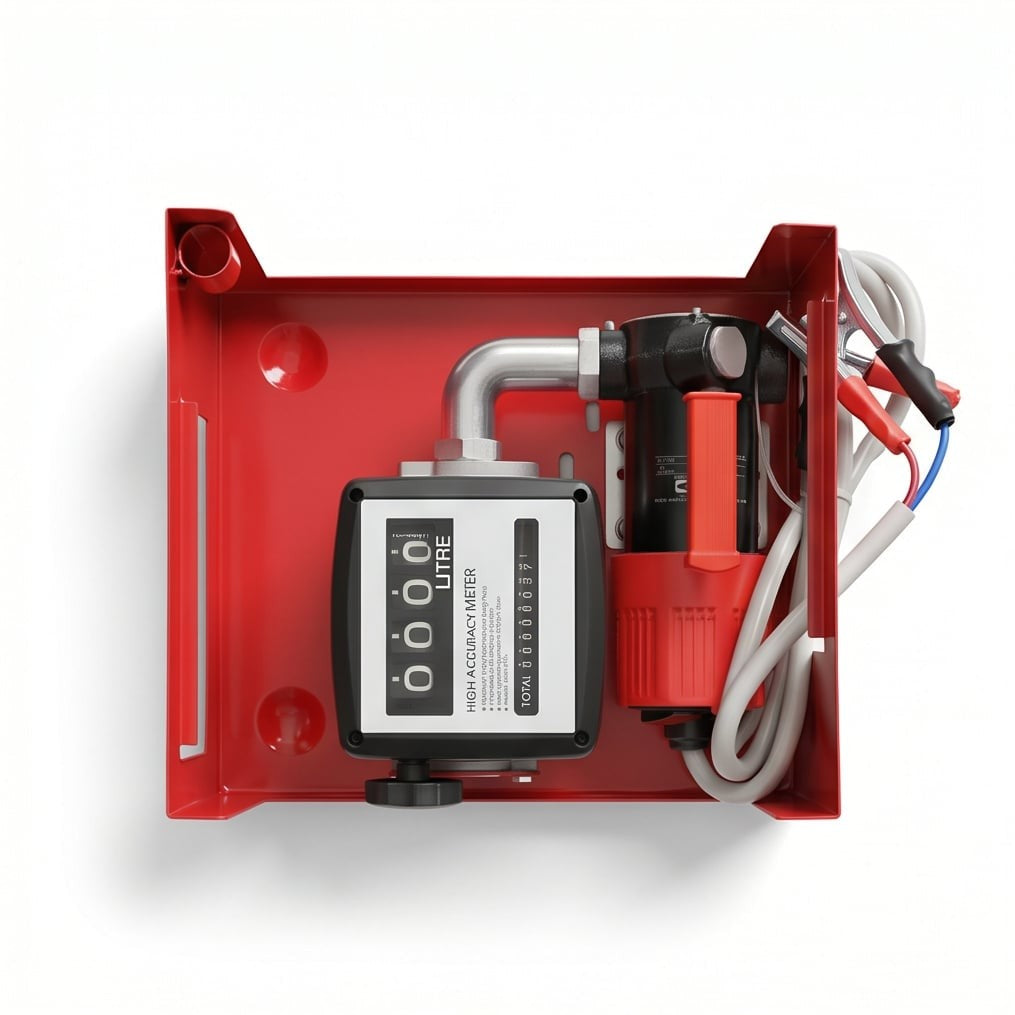 مضخة ديزل تعمل بالبطارية 24 فولت مع خرطوم ومسدس وعداد DCFD60، تدفق 60-70 لتر/دقيقة، نقل وقود سريع - 6