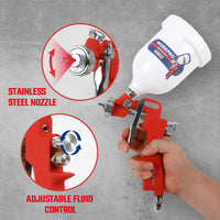 مسدس رش طلاء، WP512006، ضغط 50psi، فوهة 1.5 مم، كوب 600 مل، رش متساوٍ ودقيق