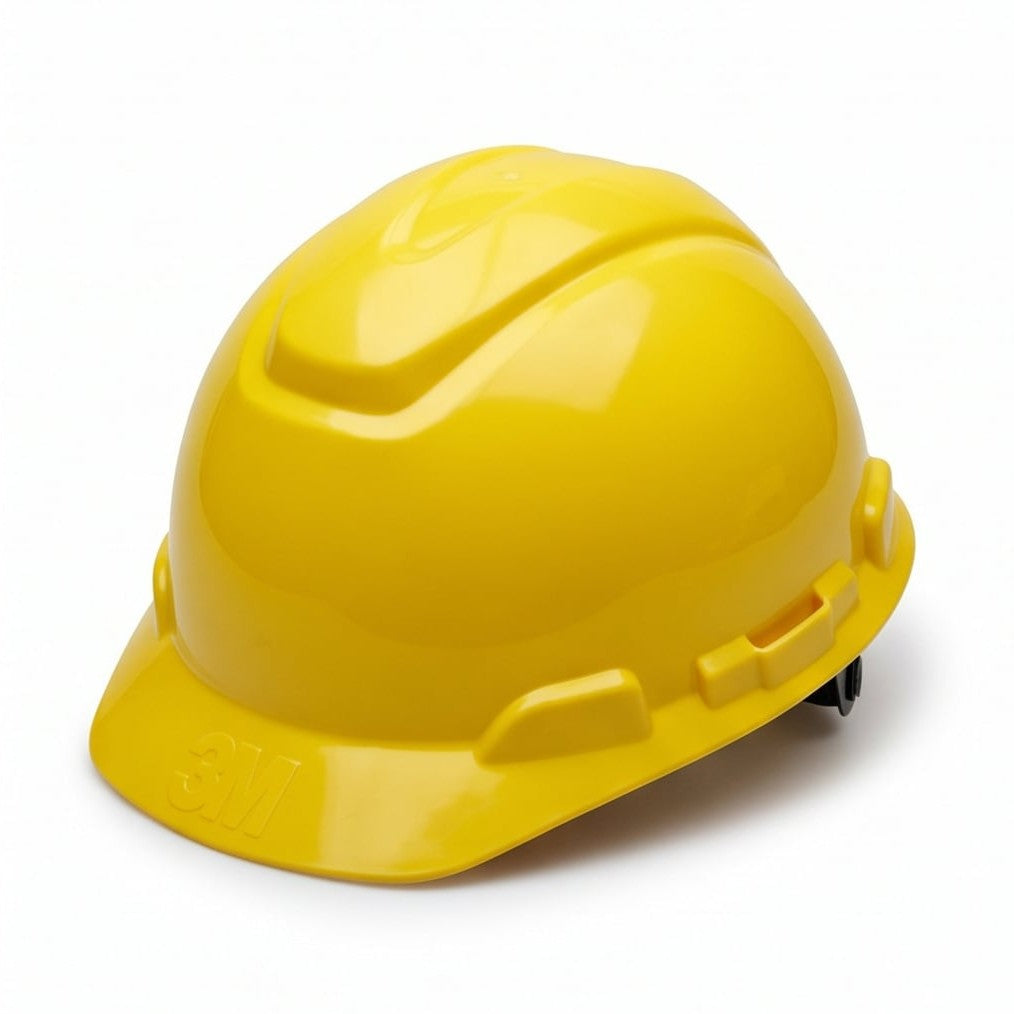 خوذة سلامة، موديل 3M Yellow، بلاستيك عالي التحمل HDPE/ABS، مقاس قابل للتعديل 52-62 سم، حماية عالية من الصدمات - 1