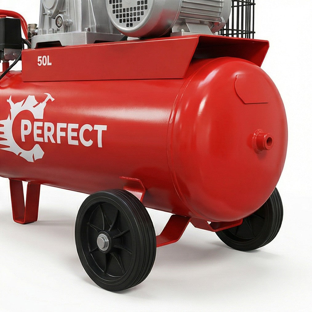 كمبروسر هواء إيطالي Perfect 50 لتر، موديل N50/AB360/2، 2 حصان، 9 بار، أداء قوي - 3