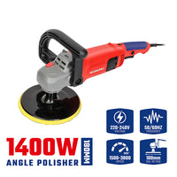 WORKPRO POLISHER، WP472404، 1400 واط، سرعة 1500-3800 دورة/دقيقة، تلميع فعّال ومتوازن