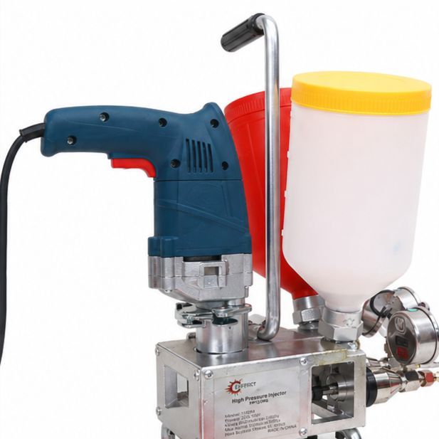 ماكينة حقن فوم الخرسانة Perfect Double، موديل HPI-9999D، 60 هرتز، 220 فولت، ضغط حتى 15000 PSI، أداء حقن قوي - 4